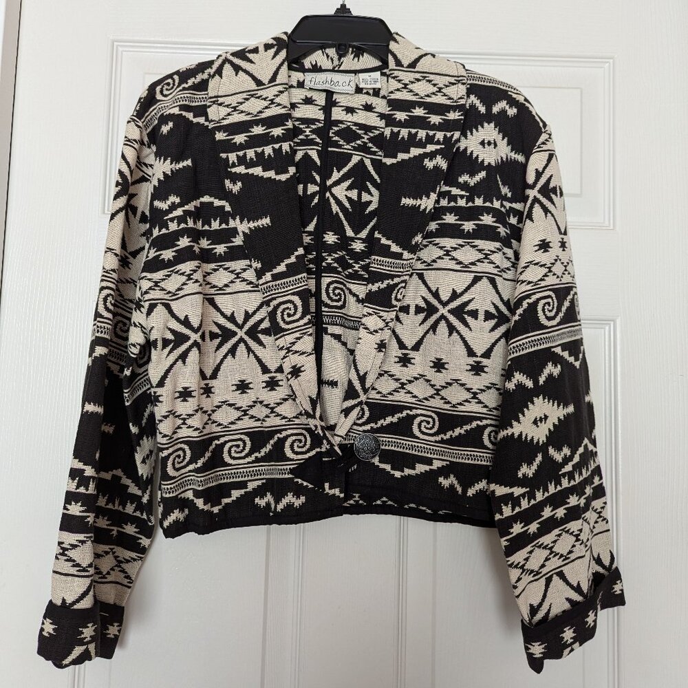 Vintage Flashback Aztec Print Tapestry Jacket Women's Medium